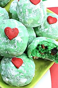 Grinch Snowball Cookies