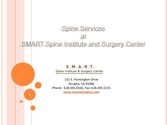 Spine Services at SMART Spine Institute & Surgery Center