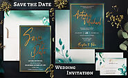 White Matte Floral Themed - Foil Stamped Wedding Invitation: Dark Desire