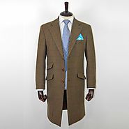 Light Brown Herringbone Tweed Overcoat | Jennis & Warmann
