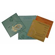 Green Shimmery Floral Themed - Foil Stamped Wedding Invitation : CIN-1773 | IndianWeddingCards
