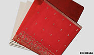 RED WOOLY FOIL STAMPED WEDDING CARD : CIN-8242A