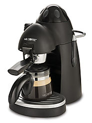 A steam espresso coffee machine