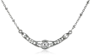 Downton Abbey "Stardust Carded" Silver-Tone Crystal Petite Edwardian Necklace