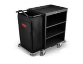 Rubbermaid Commercial Executive Series FG9T6100BLA Deluxe Housekeeping Service Cart, 3 Shelves, 50" Height, 49" Lengt...