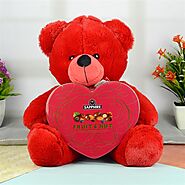 Buy or Order Darling Red Bowtie Teddy & Sapphire Box Online - OyeGifts