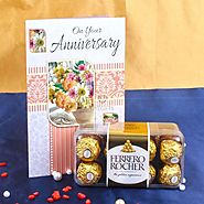 Send Anniversary Card with Ferrero Rocher Box Same Day Delivery - OyeGifts