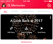 Snapchat z funkcją Wspomnień na podstawie Story z 2017 roku