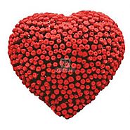 Send Heart With 500 Roses Online Same Day Delivery - OyeGifts.com