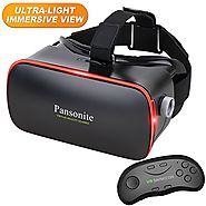 Pansonite 3D VR Glasses Virtual Reality Headset with Remote Controller for VR Games & 3D Movies, Lightweight and Comf...