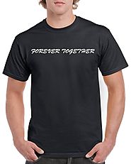 Buy Forever Together Black Printed Round Neck T-Shirt for Men in $25 – New Style Canada