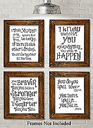 Winnie the Pooh Quotes and Sayings Art Prints - Set of Four Photos (8x10) Unframed - Great Gift for Nursery Rooms, Bo...