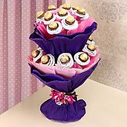 Buy / Send 2 tier Ferrero Rocher Bouquet Gifts online Same Day & Midnight Delivery across India @ Best Price | OyeGifts