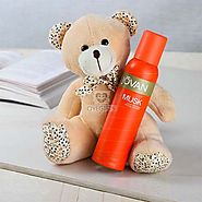 Order Jovan Musk Deo With Teddy Bear Online Same Day Delivery - OyeGifts.com