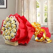 Buy/Send Rocher Choco Bouquet - YuvaFlowers