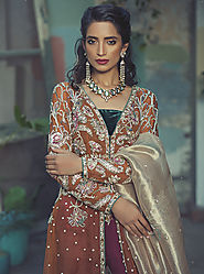Jewelled silhouette By Arjumand Bano, Pakistani Bridal Dresses - FABBITT