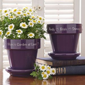 Personalized Flower Pot - Red or Purple