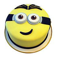 1 kg Minion Smiling Fondant shape cake