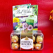 Buy/Send Ferrero Rocher Box with Best Wishes Card - YuvaFlowers