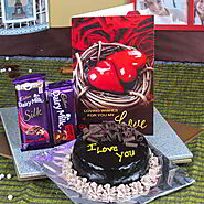 Buy CADBURY DAIRY MILK CHOCOLATE WITH CHOCOLATE CAKE AND LOVE GREETING CARDOnline - OyeGifts