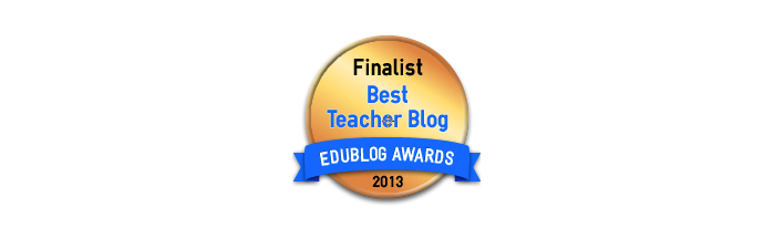 Headline for Best Teacher Blog 2013 - Edublog Awards