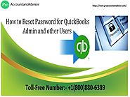 Reset password for QuickBooks Admin and other users