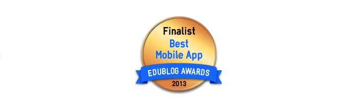 Headline for Best Mobile App for Education 2013 - Edublog Awards
