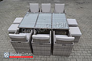 Champagne 6 seat Cube with 4 Storage Footstools