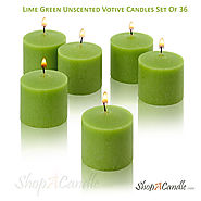 Lime Green Unscented Votive Candles Set Of 36 Buy At Shopacandle