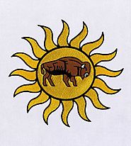Pulsating Sun & Ox Embroidery Design | EMBMall