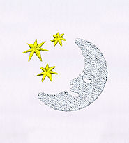 Sleeping Moon and Shining Stars Embroidery Design | EMBMall