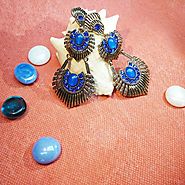 Buy and Send Blue stone Contemporary Drop Earrings Gifts Online Delivery Across India @ Best Price - OyeGifts