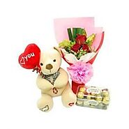 Buy/Send Sweet Love Combo Teddy Same Day Delivery - OyeGifts.com