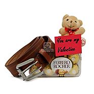 Buy Ferrero Rocher N Belt For Valentine Online Same Day Delivery - OyeGifts.com