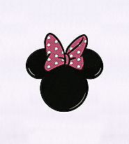 Bow Adorned Minnie Mouse Embroidery Design | EMBMall