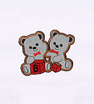Blocks Playing Lovable Bears Applique Embroidery Design | EMBMall