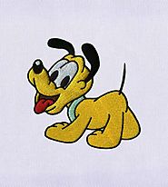 Amusing and Spirited Pluto Dog Embroidery Design | EMBMall