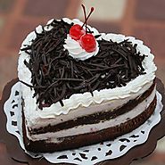 Buy/Send Heartshape Black Forest Cake - YuvaFlowers