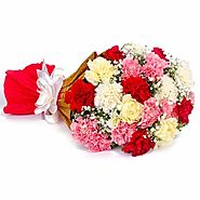 Buy/Send Multi Color Carnations Bouquet - YuvaFlowers