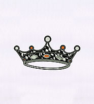 Jewels Adorned Monotone Crown Embroidery Design | EMBMall