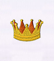 Iconic Pointed Golden Yellow Crown Embroidery Design | EMBMall