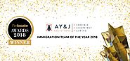 A Y & J Solicitors Corporate Immigration Team Wins Relocate Award: Immigration Team of the Year 2018