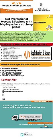 Get Professional Movers & Packers with Maple packers at chea | Piktochart Visual Editor