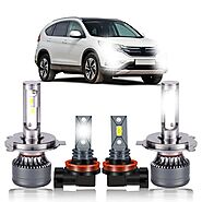 LED Bulbs Combo Fit for Honda CR-V CRV 2007-2014 Combo H4/9003 High Low Dual Beam LED Llights + H11/H8 LED Fog Light ...