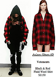Vetements Black & Red Plaid Wool Shirt $1150