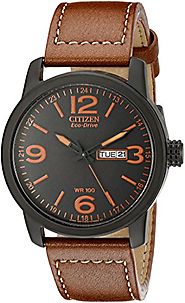 CITIZEN ECO DRIVE BROWN LEATHER MENS WATCH BM8475-26E