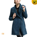 Women Merino Shearling Coats Blue CW640231