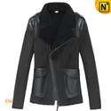 Cropped Leather Shearling Jacket for Women CW640102