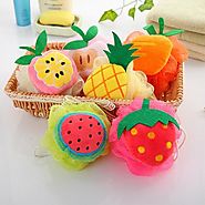 Cute Fruit Body Sponge - Wash Scrubber Soft Mesh For Bath/Shower