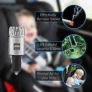 Car Air Purifier by AutoKraze | Plug In Air Freshener | Durable Ionizer - Removes Smoke, Pet Smell, Dust, Pollen, Foo...